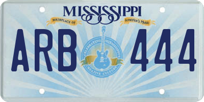 MS license plate ARB444