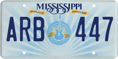 MS license plate ARB447