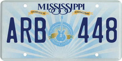 MS license plate ARB448