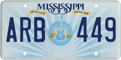 MS license plate ARB449
