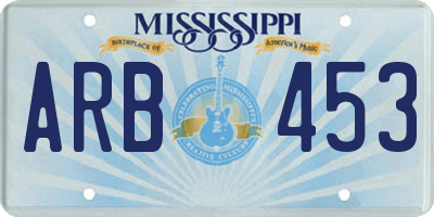 MS license plate ARB453