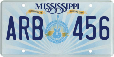MS license plate ARB456