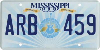 MS license plate ARB459