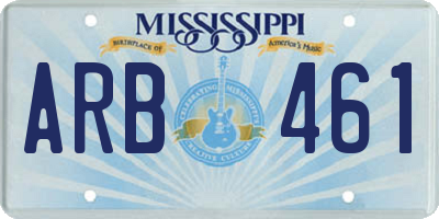 MS license plate ARB461