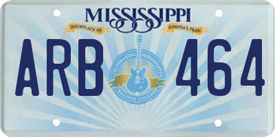 MS license plate ARB464
