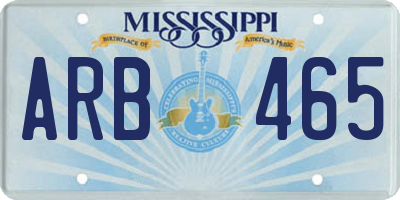 MS license plate ARB465