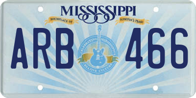 MS license plate ARB466
