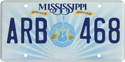 MS license plate ARB468