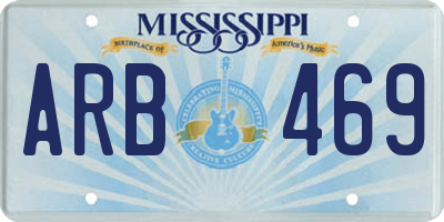 MS license plate ARB469