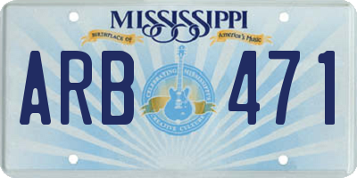 MS license plate ARB471