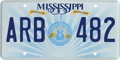 MS license plate ARB482