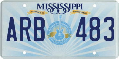 MS license plate ARB483
