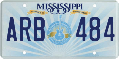 MS license plate ARB484