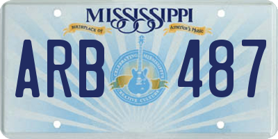 MS license plate ARB487