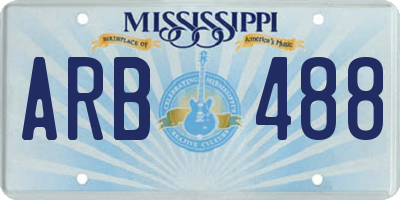 MS license plate ARB488
