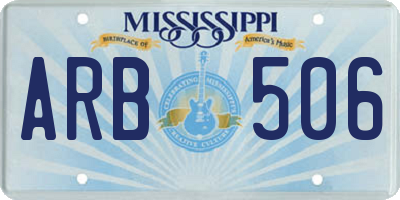 MS license plate ARB506