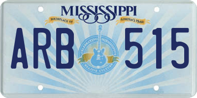 MS license plate ARB515