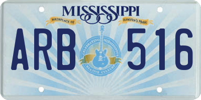 MS license plate ARB516