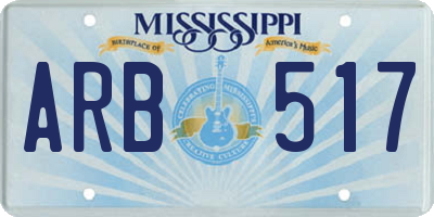 MS license plate ARB517