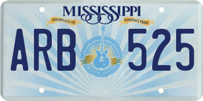MS license plate ARB525