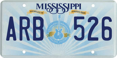 MS license plate ARB526