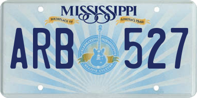 MS license plate ARB527
