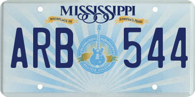 MS license plate ARB544