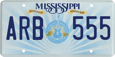 MS license plate ARB555