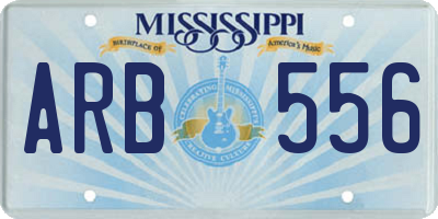MS license plate ARB556