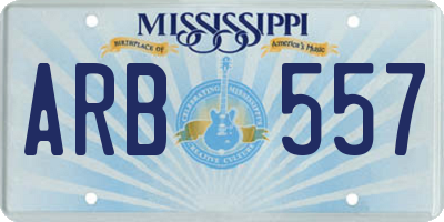 MS license plate ARB557