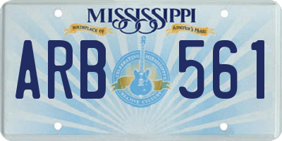 MS license plate ARB561
