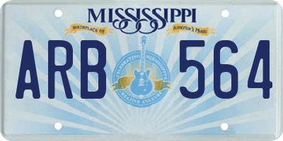 MS license plate ARB564