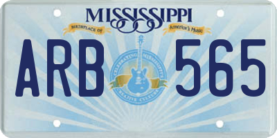 MS license plate ARB565