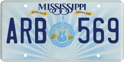 MS license plate ARB569