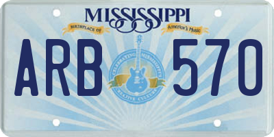 MS license plate ARB570