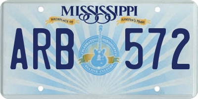 MS license plate ARB572
