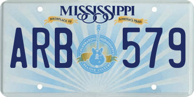 MS license plate ARB579