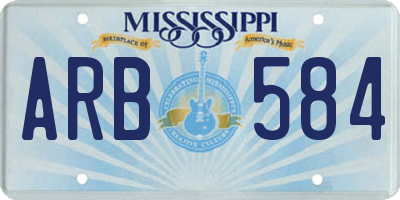 MS license plate ARB584