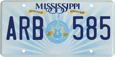 MS license plate ARB585