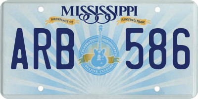 MS license plate ARB586
