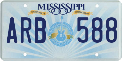 MS license plate ARB588