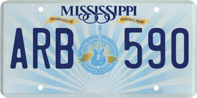 MS license plate ARB590