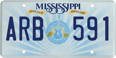 MS license plate ARB591