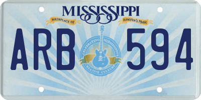 MS license plate ARB594