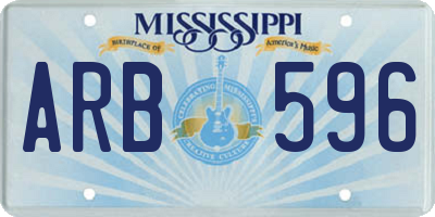 MS license plate ARB596