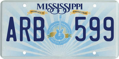 MS license plate ARB599