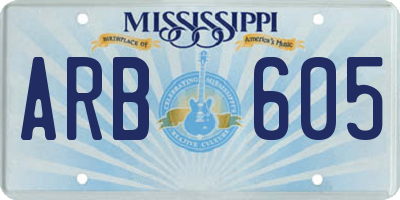 MS license plate ARB605