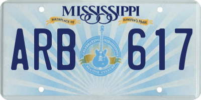 MS license plate ARB617