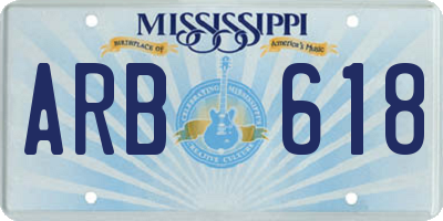 MS license plate ARB618