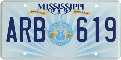 MS license plate ARB619